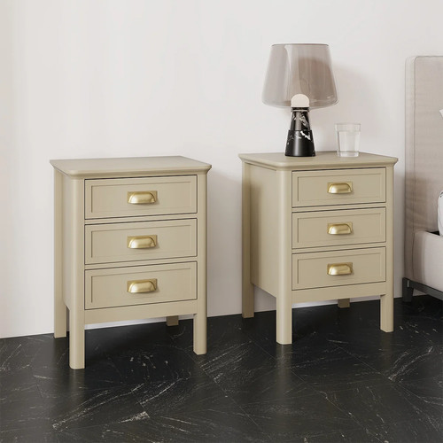 Pair drawer bedside - of, 3
