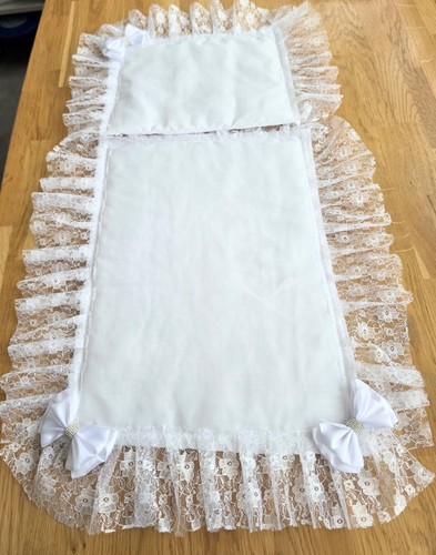 Dolls pram bedding - bedding, white