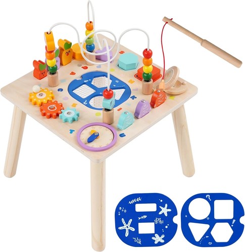 Wooden activity table kids - wooden,