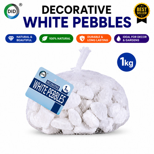 1kg decorative white pebbles - 1kg,