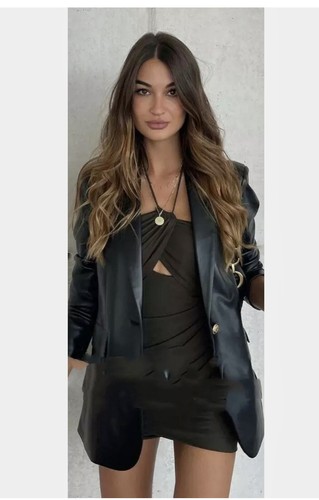 Zara black vegan faux - black,