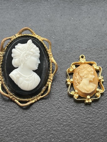 Vintage cameo brooch - vintage,
