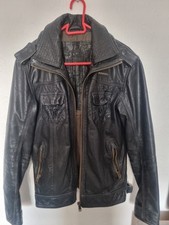 Men’s Superdry Ryan Leather Jacket Black Size medium 