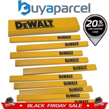 Dewalt Tradesmen HB Grade Flat Carpenters Pencils Yellow Dewalt Logo - 10 Pack