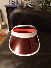 Red Neon Sun Visor Hat Fancy Dress