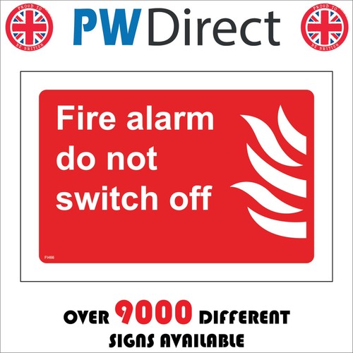 Sign fire alarm not switch - sign,