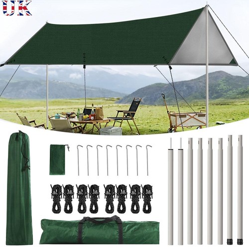Camping tarp with poles - camping,