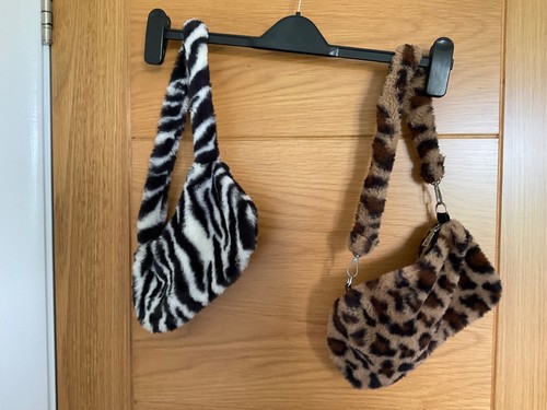 Animal print faux fur bags - x, 2