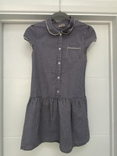 Girls Navy Blue Gingham School