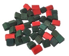 Monopoly 33 Vintage Wooden Green Houses and 12 Red Hotels Lot2