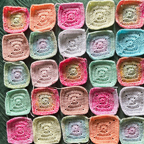 Hand crocheted granny square - hand,
