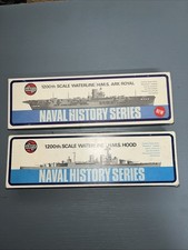 Airfix Naval History 1200 Scale Job Lot HMS Ark Royal And HMS Hood Model Kits