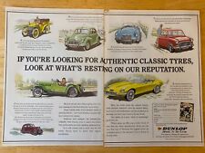DUNLOP CLASSIC TYRES E TYPE MINI MGA MINOR POSTER ADVERT FILE A4 X 2 M