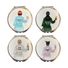 Bride Compact Mirror Personalised for Bridal Party Wedding Bridesmaid MOB MOG