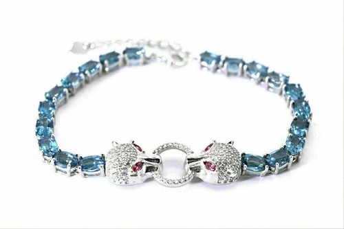 Silver bracelet topaz genuine - silver,