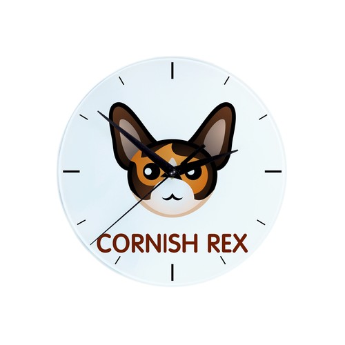 Cornish rex clock - clock, cat