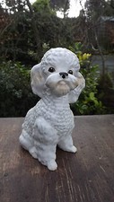 RARE Vintage White Large SylvaC Pottery Poodle Dog  Figure No 5031