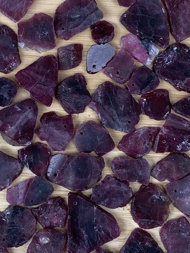 Pink tourmaline drilled - pink,