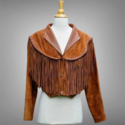 Women brown suede leather - suede,