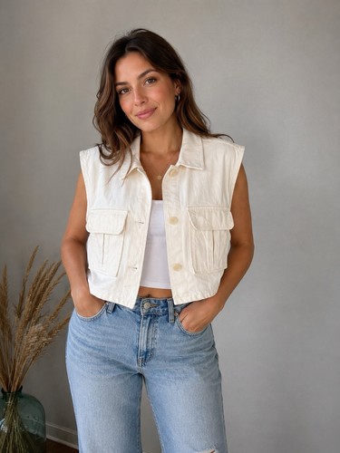 Zara cropped utility vest - cropped,