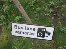 ORIGINAL USED LONDON TRANSPORT SIGN BUS LANE CAMERA MANCAVE