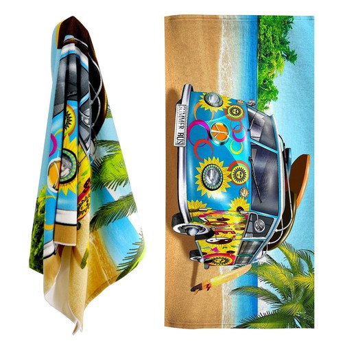 Microfibre beach towel bus - towel,