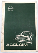 Triumph Acclaim Service Repair