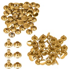 Double Cap Rivets Studs for Leather Crafts Strong Brass Good Quality 100pcs