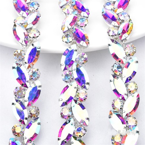Beaded crystal rhinestone - crystal, lace