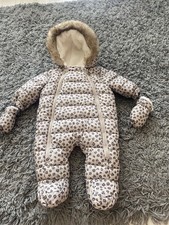 F&F Baby Leopard Print Pram Suit Size Up To 3 Months 
