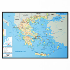 Greece Map Poster Educational