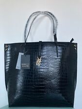 River Island Womens large  Bag Black animal Embossed Shoulder handbag bag NEW
