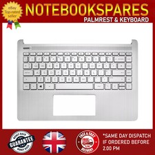 HP 14S-DQ2510SA LAPTOP PALMREST COVER UK KEYBOARD SILVER L88200-031