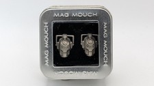 Mag Mouch Cyberman Head Cufflinks – Doctor Who Inspired – New in Gift Box