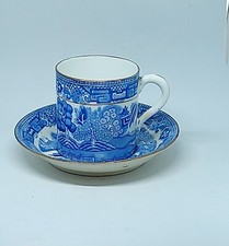 Paragon Coffee Cup& Saucer  Demitasse Old Willow Tree White&blue Antique Vintage