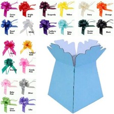 Living Vase Flower Bouquet Florist Transporter Gift Box Easter day + Pull Bow UK