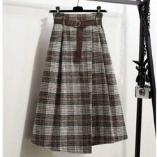 Lady Tartan Midi Skirt Check