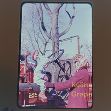 1964 Toddlers on Retired Fire-Engine 35mm Film Slide Boys Mom Fire-Truck Playing