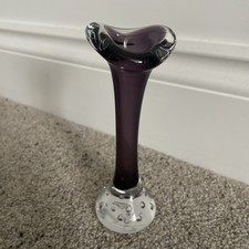 1950s Aseda Bubble Bud Vase Amethyst Vintage Glass Sweden Jack In The Pulpit