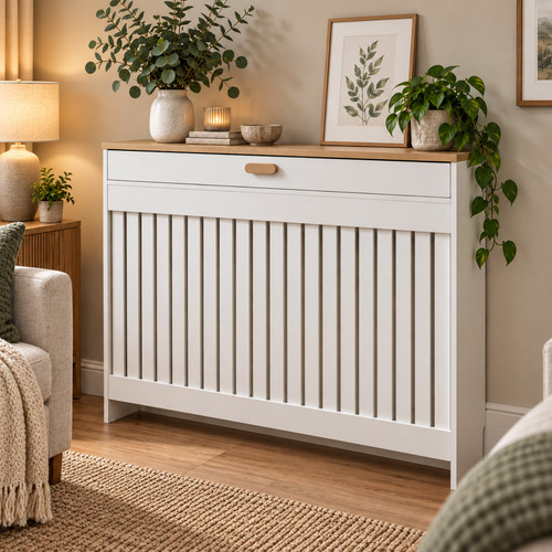 Radiator cover with drawer - radiator,