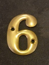 Vintage Brass Door Numbers '6'