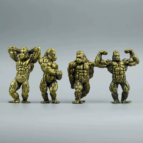 Brass muscle gorilla - gorilla, statue