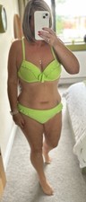 POUR MOI GETAWAY LIME GREEN BIKINI SET TOP 36C BOTTOMS 14