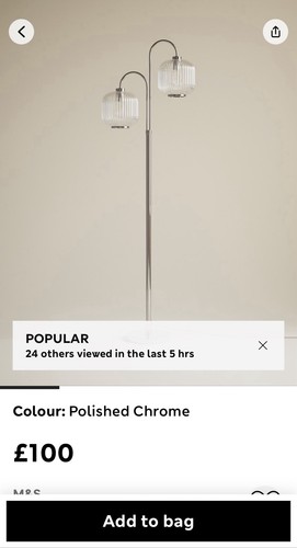 Ridged floor lamp 100 marks - £100,