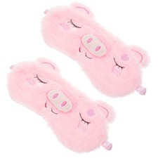 2 Pcs Pink Pig Eye Mask Percy Steam Plush Boy Sleep for Cat Shade