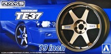 Aoshima 1/24 Model Car Tuned Parts(57) Volk Racing TE37 19"inch Wheels & Tires