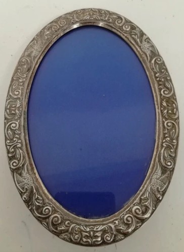 1985 solid silver oval photo - silver,
