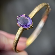 9ct Gold Antique Amethyst Art