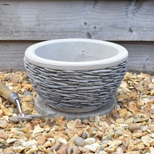 Plant Pot Stone Slate Finish