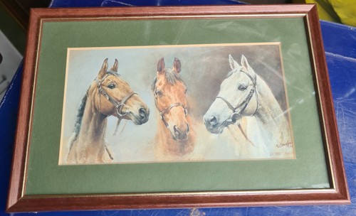 Vintage framed horse racing - vintage,
